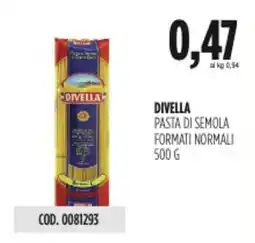 Carico Cash & Carry Divella pasta di semola formati normali offerta