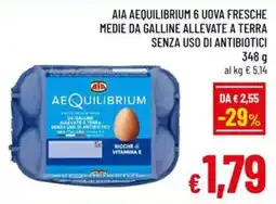 A&O Aia aequilibrium 6 uova fresche medie da galline allevate a terra senza uso di antibiotici offerta