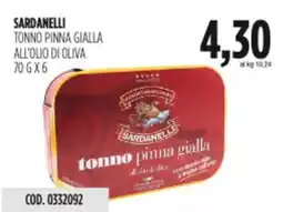 Carico Cash & Carry Sardanelli tonno pinna gialla all'olio di oliva offerta