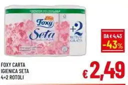 A&O Foxy carta igienica seta 4+2 rotoli offerta