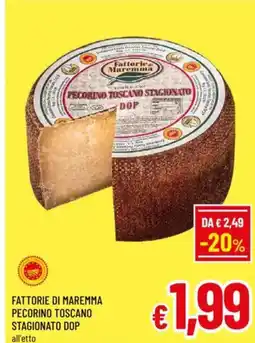 A&O Fattorie di maremma pecorino toscano stagionato dop all'etto offerta