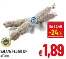 A&O Salame felino igp all'etto offerta