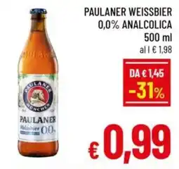 A&O Paulaner weissbier 0,0% analcolica offerta