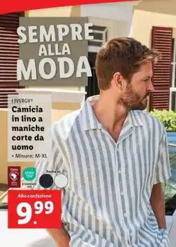 Lidl LIVERGY Camicia in lino a maniche corte da uomo offerta