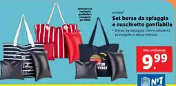 Lidl Set borse da spiaggia e cuscinetto gonfiabile offerta