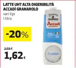 Coop LATTE UHT ALTA DIGERIBILITÀ ACCADÌ GRANAROLO offerta