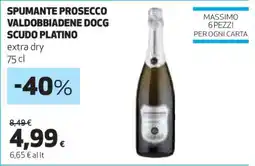 Coop Spumante Prosecco Valdobbiadene DOCG Scudo Platino offerta