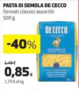 Coop Pasta di Semola De Cecco offerta