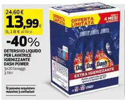 Coop DETERSIVO LIQUIDO PER LAVATRICE IGIENIZZANTE DASH POWER offerta