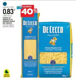 Coop PASTA DI SEMOLA DI GRANO DURO DE CECCO offerta