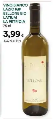 Coop VINO BIANCO LAZIO IGP BELLONE BIO LATIUM LA PETRICIA offerta