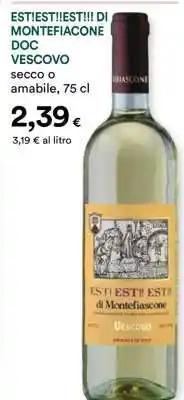 Coop EST! EST!! EST!!! DI MONTEFIASCONE DOC VESCOVO offerta