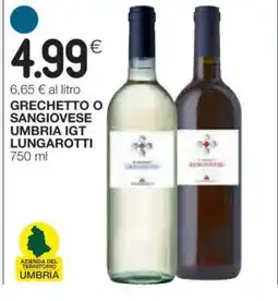 Coop GRECHETTO O SANGIOVESE UMBRIA IGT LUNGAROTTI offerta