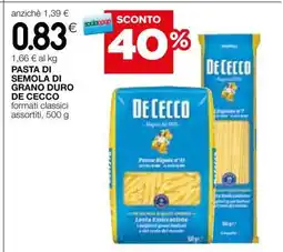 Coop PASTA DI SEMOLA DI GRANO DURO DE CECCO offerta