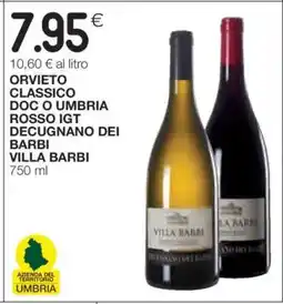 Coop Orvieto Classico DOC o Umbria Rosso IGT Decugnano dei Barbi Villa Barbi offerta