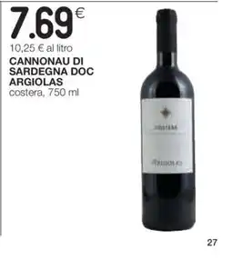 Coop Cannonau di Sardegna DOC Argiolas offerta