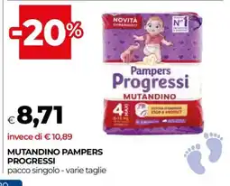 Coop MUTANDINO PAMPERS PROGRESSI offerta