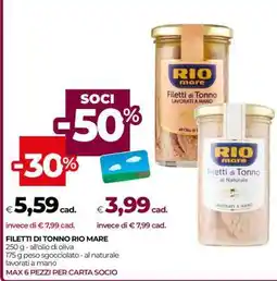 Coop FILETTI DI TONNO RIO MARE offerta