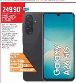 Coop SMARTPHONE GALAXY A26 5G 6-128 BLACK offerta