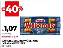Coop Würstel di Suino Wüberone L'Originale Wüber offerta