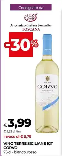 Coop Vino Terre Siciliane IGT Corvo offerta