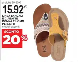 Coop LINEA SANDALI E CIABATTE DONNA E UOMO PERLETTI offerta