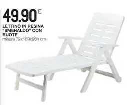 Coop LETTINO IN RESINA “SMERALDO” CON RUOTE offerta