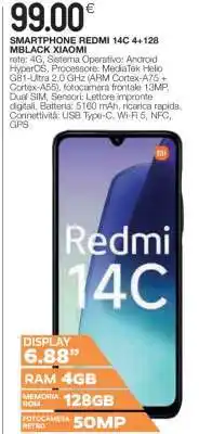 Coop SMARTPHONE REDMI 14C 4+128 MBLACK XIAOMI offerta