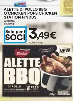 Coop ALETTE DI POLLO BBQ O CHICKEN POPS CHICKEN STATION FINDUS offerta