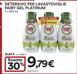 Coop Detersivo per Lavastoviglie Fairy Gel Platinum offerta