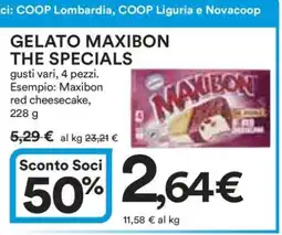 Coop GELATO MAXIBON THE SPECIALS offerta