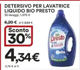 Coop Detersivo per Lavatrice Liquido Bio Presto offerta