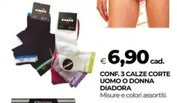 Coop CONF. 3 CALZE CORTE UOMO O DONNA DIADORA offerta