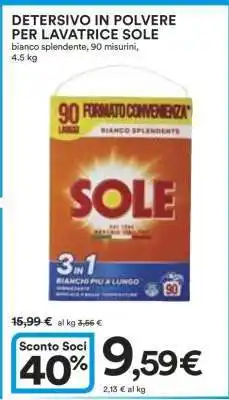 Coop Detersivo in polvere per lavatrice Sole offerta