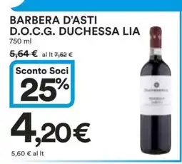 Coop BARBERA D’ASTI D.O.C.G. DUCHESSA LIA offerta