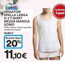 Coop VOGATORI SPALLA LARGA O 3 T-SHIRT MEZZA MANICA UOMO offerta