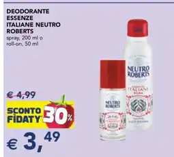 Esselunga Deodorante Essenze Italiane Neutro Roberts offerta