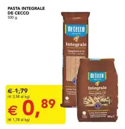 Esselunga Pasta Integrale De Cecco offerta