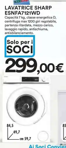Coop LAVATRICE SHARP ESNFA7121WD offerta