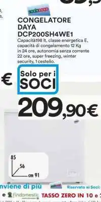 Coop CONGELATORE DAYA DCP200SH4WE1 offerta