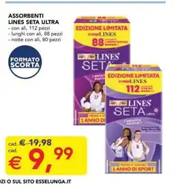 Esselunga Assorbenti Lines Seta Ultra offerta