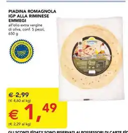 Esselunga PIADINA ROMAGNOLA IGP ALLA RIMINESE EMMEGI offerta