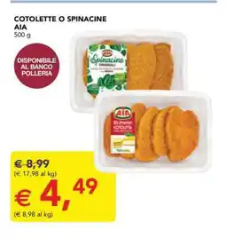 Esselunga COTOLETTE O SPINACINE AIA offerta