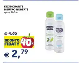 Esselunga DEODORANTE NEUTRO ROBERTS offerta