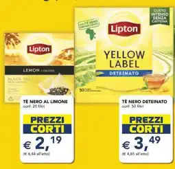 Esselunga TÈ NERO AL LIMONE offerta