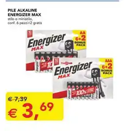 Esselunga PILE ALKALINE ENERGIZER MAX offerta