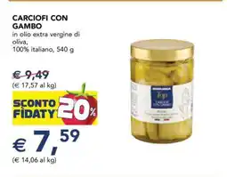 Esselunga CARCIOFI CON GAMBO offerta