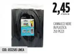 Carico Cash & Carry Cannucce nere in plastica 250 pezzi offerta