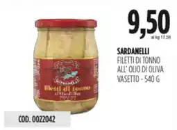 Carico Cash & Carry Sardanelli filetti di tonno all'olio di oliva vasetto offerta