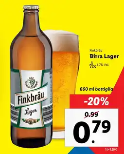 Lidl Finkbräu Birra Lager offerta